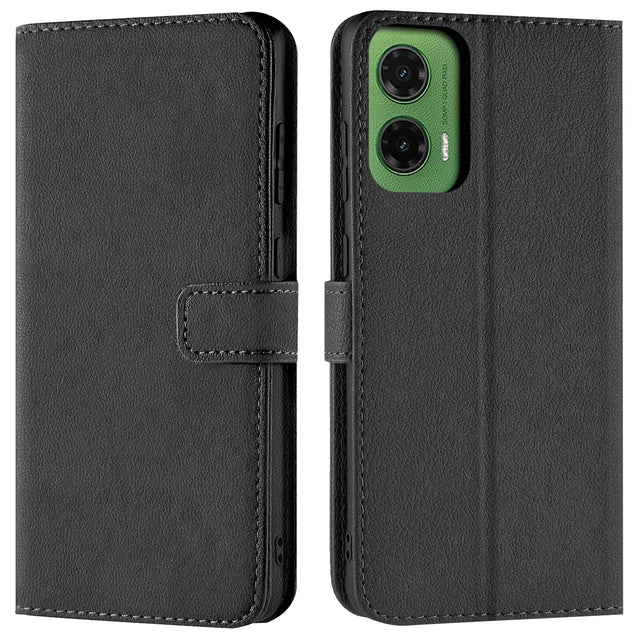 Motorola Moto G35 5G Klapphülle in Schwarz mit Kartenfächern und Schutz