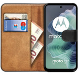 Motorola Moto G35 5G Klapphülle in Schwarz mit Kartenfächern und Schutz