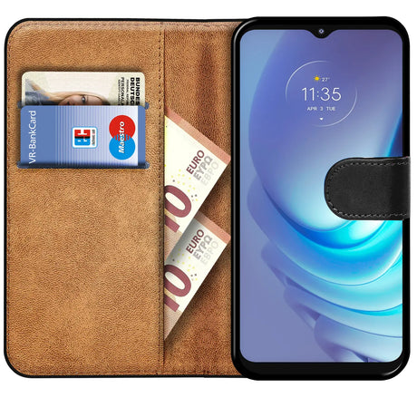 Motorola Moto G50 Klapphülle in Schwarz mit Kartenfächern und Schutz