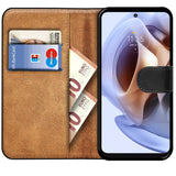 Motorola Moto G51 5G Klapphülle in Schwarz mit Kartenfächern und Schutz