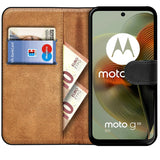 Motorola Moto G55 5G Klapphülle in Schwarz mit Kartenfächern und Schutz
