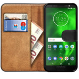 Motorola Moto G6 Klapphülle in Schwarz mit Kartenfächern und Schutz