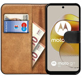 Motorola Moto G73 5G Klapphülle in Schwarz mit Kartenfächern und Schutz