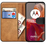 Motorola Moto G85 5G Klapphülle in Schwarz mit Kartenfächern und Schutz