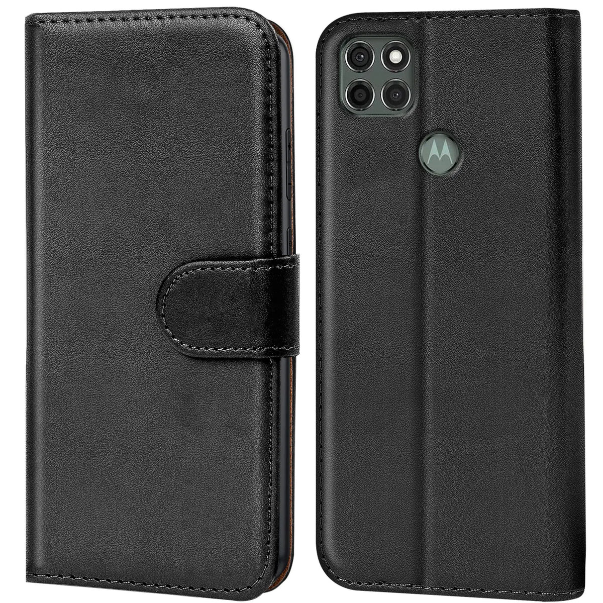 Motorola Moto G9 Power Klapphülle in Schwarz mit Kartenfächern und Schutz