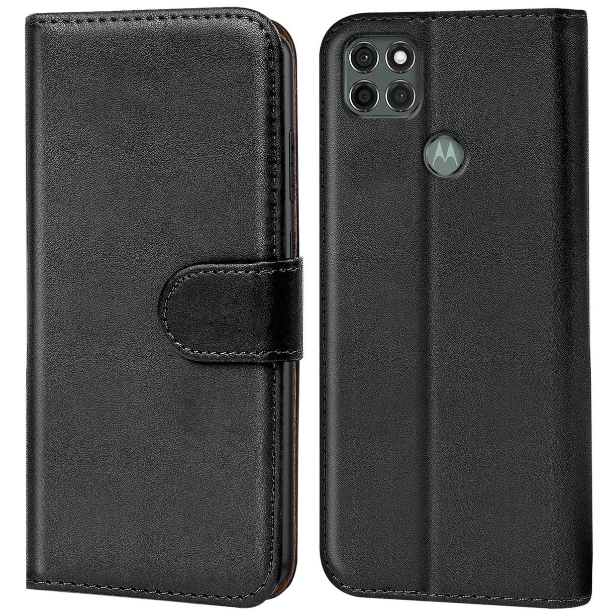 Motorola Moto G9 Power Klapphülle in Schwarz mit Kartenfächern und Schutz