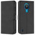 Nokia 1.4 Klapphülle in Schwarz mit Kartenfächern und Schutz
