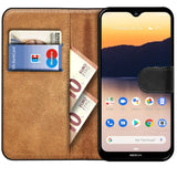 Nokia 2.3 Klapphülle in Schwarz mit Kartenfächern und Schutz