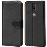 Nokia 2.4 Klapphülle in Schwarz mit Kartenfächern und Schutz