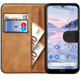 Nokia 2.4 Klapphülle in Schwarz mit Kartenfächern und Schutz