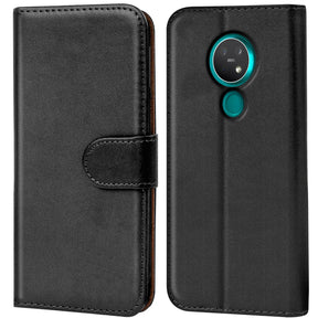 Nokia 7.2 / 6.2 Klapphülle in Schwarz mit Kartenfächern und Schutz