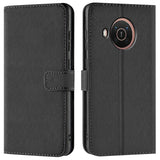 Nokia X20 / X10 Klapphülle in Schwarz mit Kartenfächern und Schutz