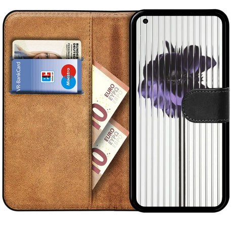 Nothing Phone 1 Klapphülle in Schwarz mit Kartenfächern und Schutz