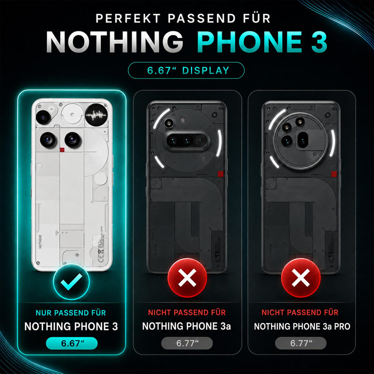 Nothing Phone 3 - Klapphülle mit Kartenfächern Schwarz