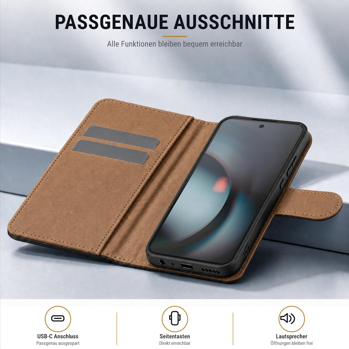 Nothing Phone 3 - Klapphülle mit Kartenfächern Schwarz