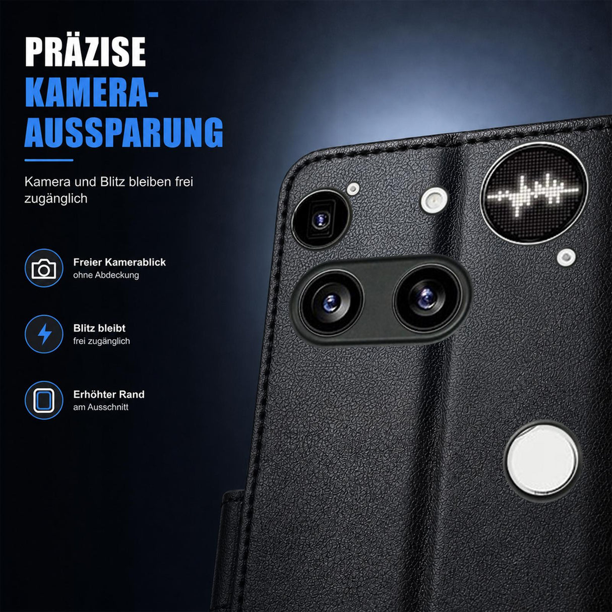 Nothing Phone 3 - Klapphülle mit Kartenfächern Schwarz