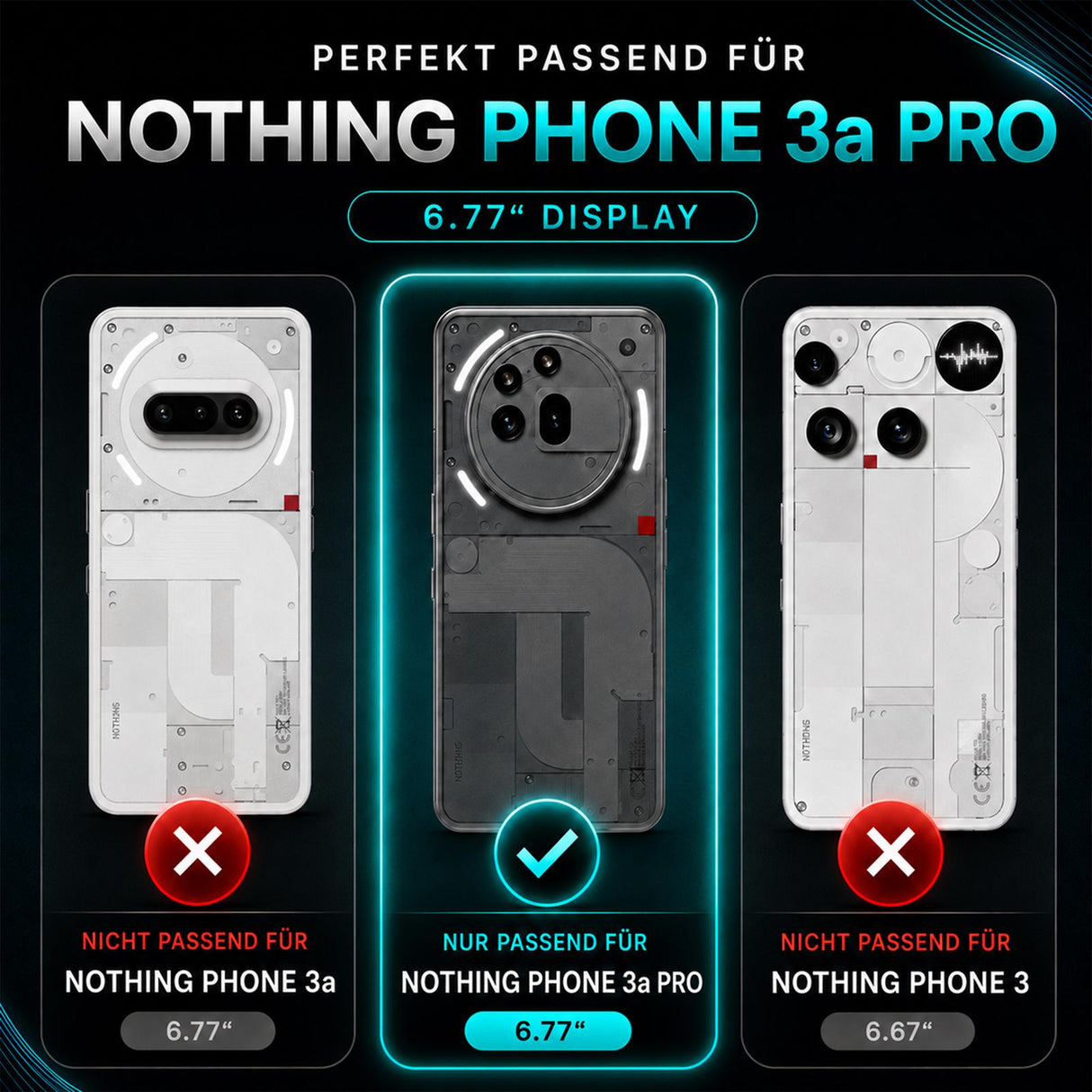 Nothing Phone 3a Pro - Klapphülle mit Kartenfächern Schwarz