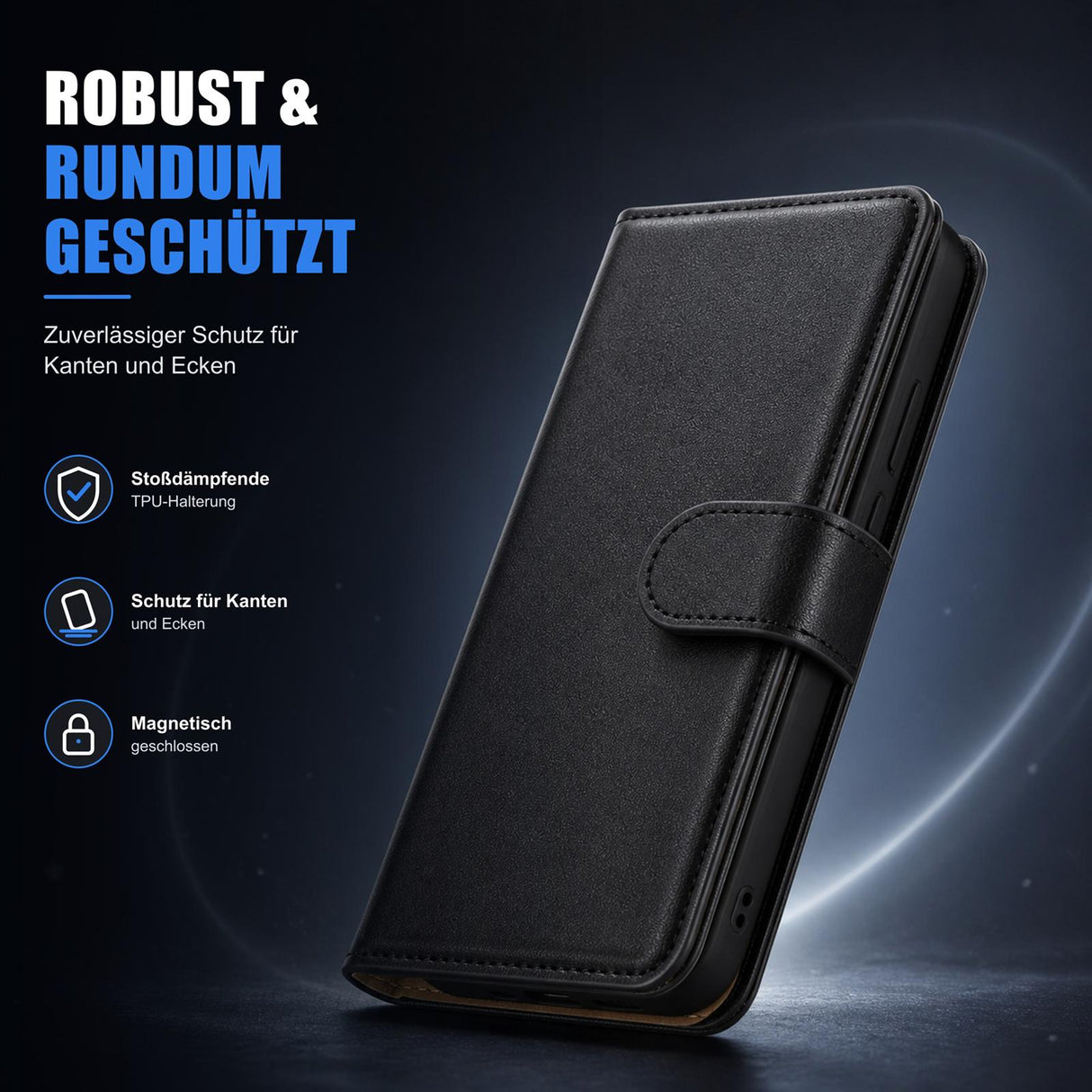 Nothing Phone 3a Pro - Klapphülle mit Kartenfächern Schwarz