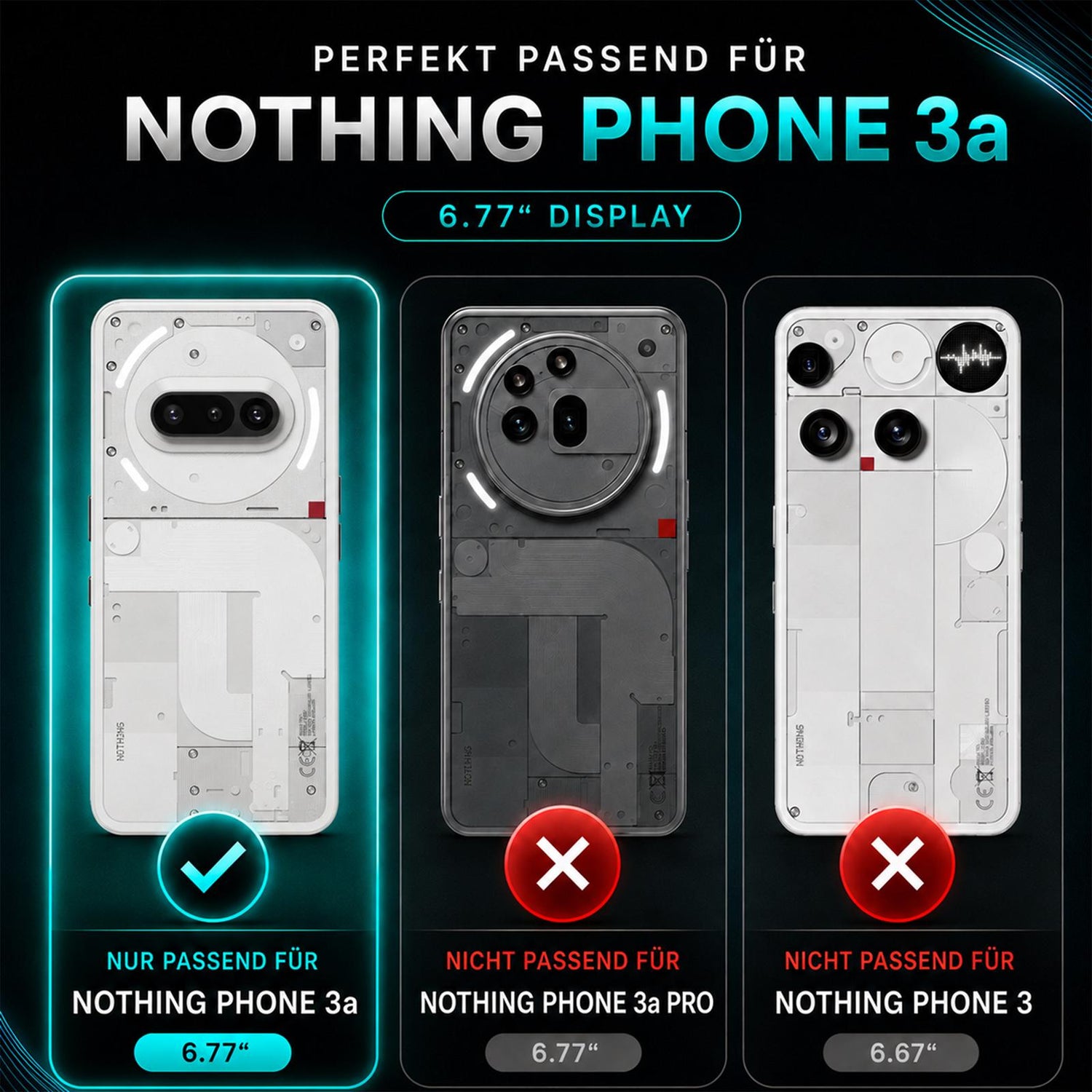 Nothing Phone 3a - Klapphülle mit Kartenfächern Schwarz