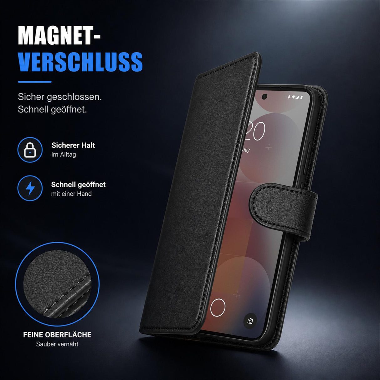 Nothing Phone 3a - Klapphülle mit Kartenfächern Schwarz