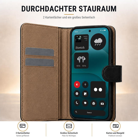 Nothing Phone 4a Pro - Klapphülle mit Kartenfächern Schwarz
