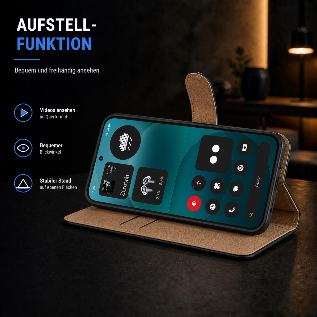 Nothing Phone 4a Pro - Klapphülle mit Kartenfächern Schwarz