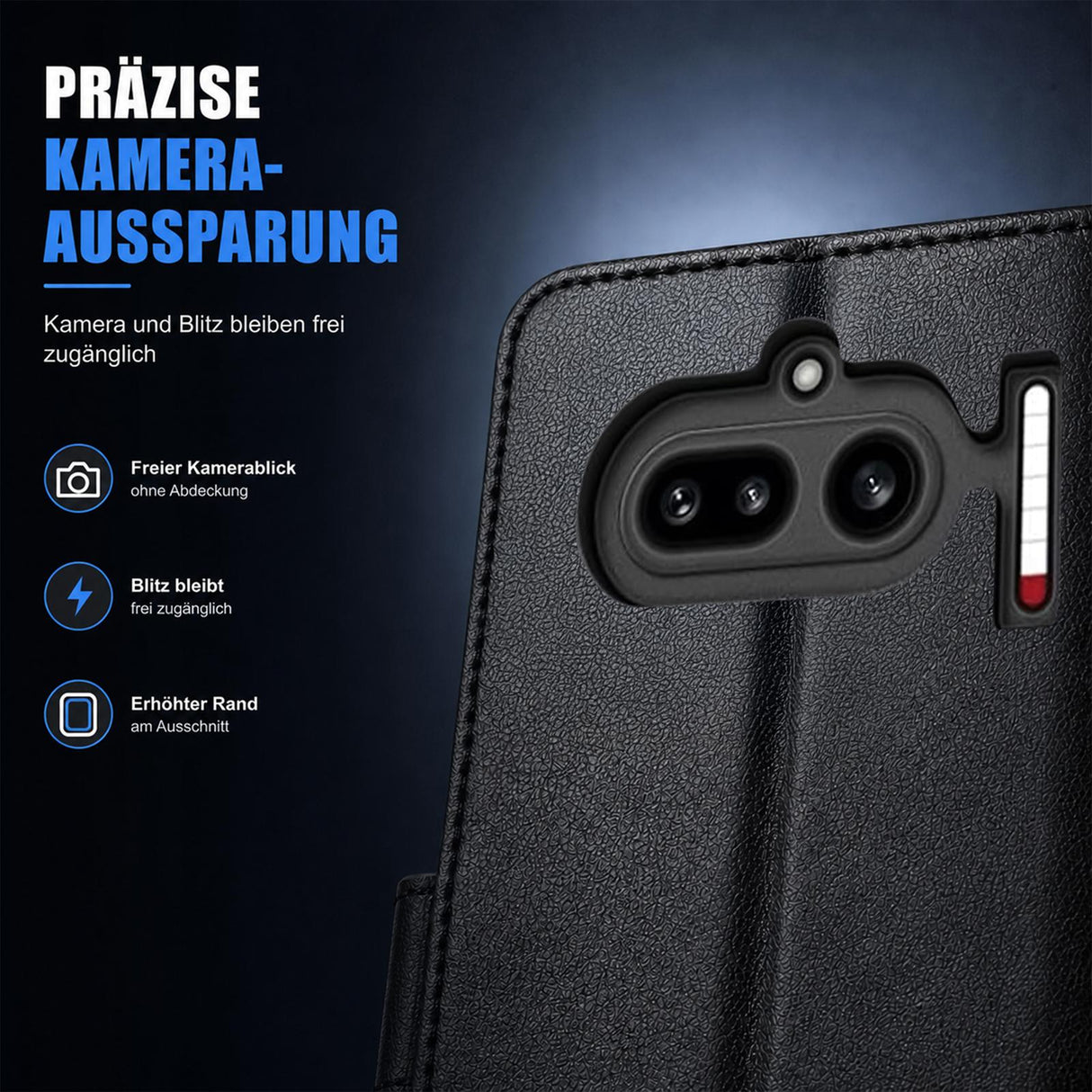 Nothing Phone 4a - Klapphülle mit Kartenfächern Schwarz