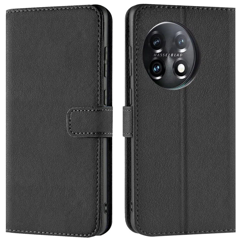 OnePlus 11 5G Klapphülle in Schwarz mit Kartenfächern und Schutz