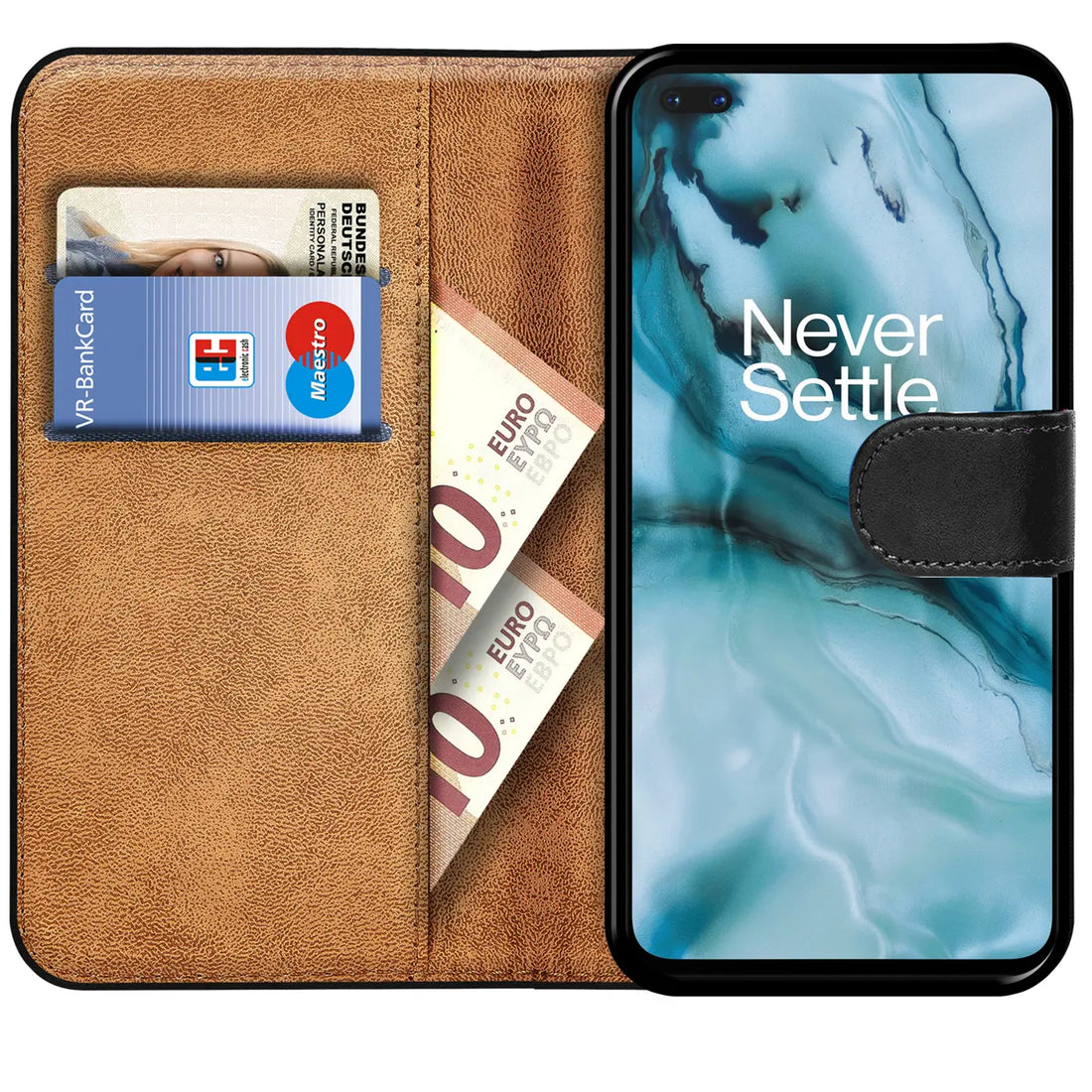 Fächer für Karten und Bargeld