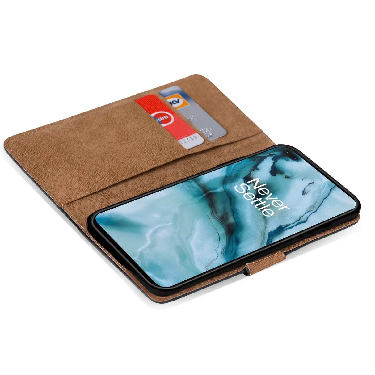 OnePlus 8 Pro Klapphülle in Schwarz mit Kartenfächern und Schutz