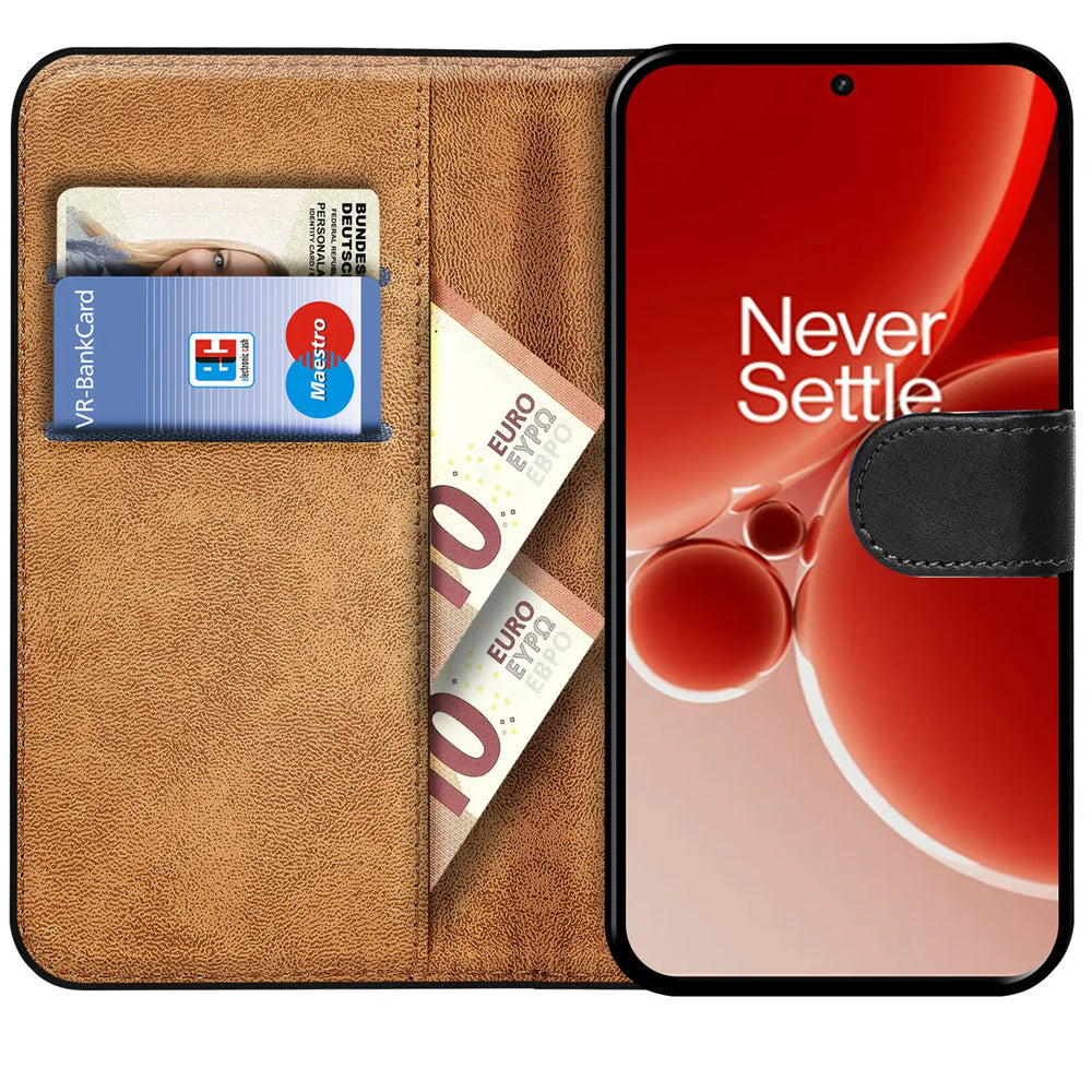 OnePlus Nord 3 5G Klapphülle in Schwarz mit Kartenfächern und Schutz