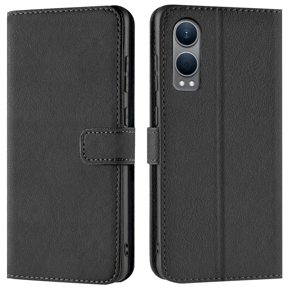 OnePlus Nord CE4 Lite 5G Klapphülle in Schwarz mit Kartenfächern und Schutz