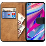 Oppo A54 5G / A74 5G Klapphülle in Schwarz mit Kartenfächern und Schutz