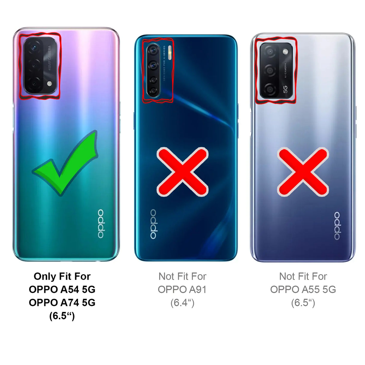 Oppo A54 5G / A74 5G Klapphülle in Schwarz mit Kartenfächern und Schutz