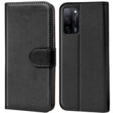 Oppo A55 5G Klapphülle in Schwarz mit Kartenfächern und Schutz