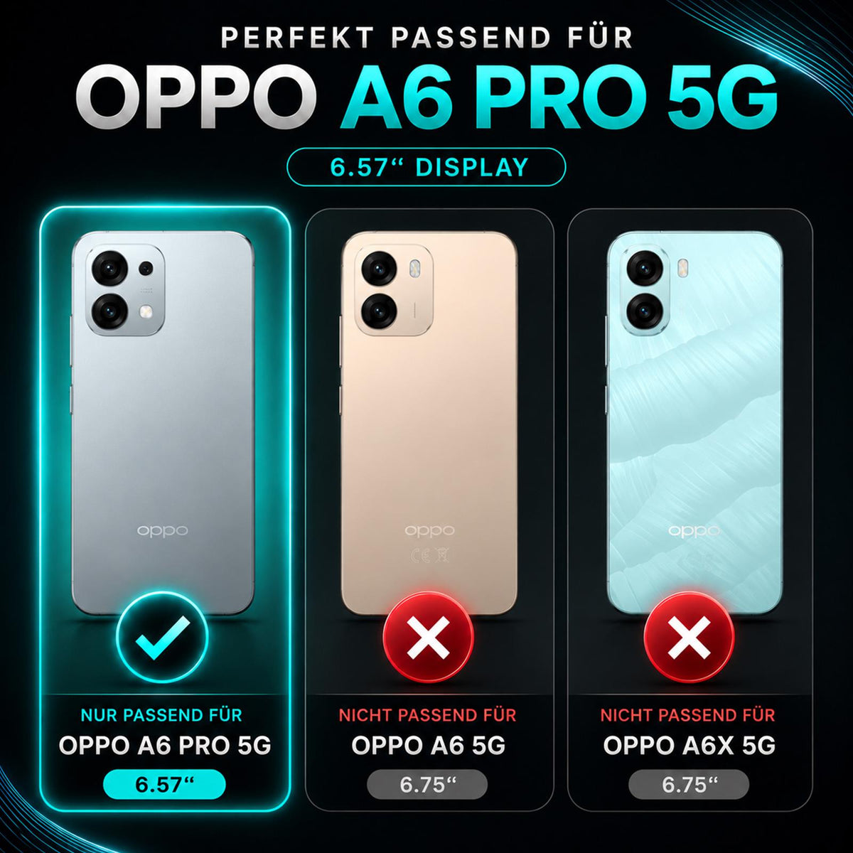OPPO A6 Pro 5G - Klapphülle mit Kartenfächern Schwarz