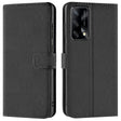 Oppo A74 4G Klapphülle in Schwarz mit Kartenfächern und Schutz