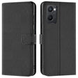 OPPO A96 / A76 Klapphülle in Schwarz mit Kartenfächern und Schutz
