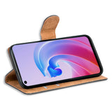 OPPO A96 / A76 Klapphülle in Schwarz mit Kartenfächern und Schutz