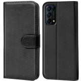 Oppo Find X3 Lite Klapphülle in Schwarz mit Kartenfächern und Schutz