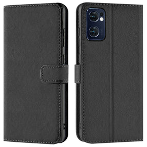 OPPO Find X5 Lite Klapphülle in Schwarz mit Kartenfächern und Schutz