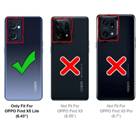 OPPO Find X5 Lite Klapphülle in Schwarz mit Kartenfächern und Schutz