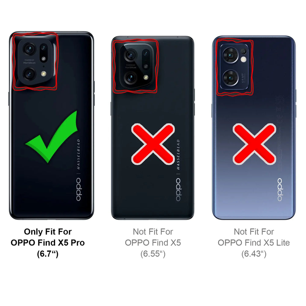 OPPO Find X5 Pro Klapphülle in Schwarz mit Kartenfächern und Schutz