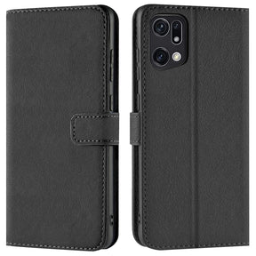 OPPO Find X5 Klapphülle in Schwarz mit Kartenfächern und Schutz