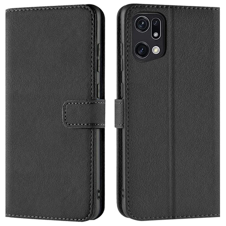 OPPO Find X5 Klapphülle in Schwarz mit Kartenfächern und Schutz