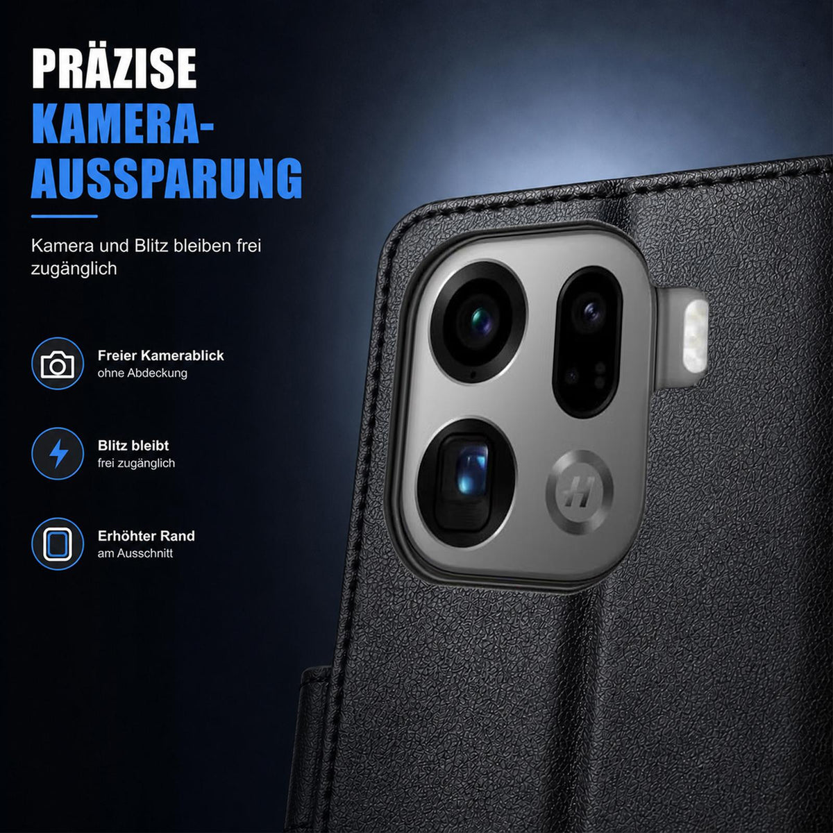 OPPO Find X9 Pro - Klapphülle mit Kartenfächern Schwarz