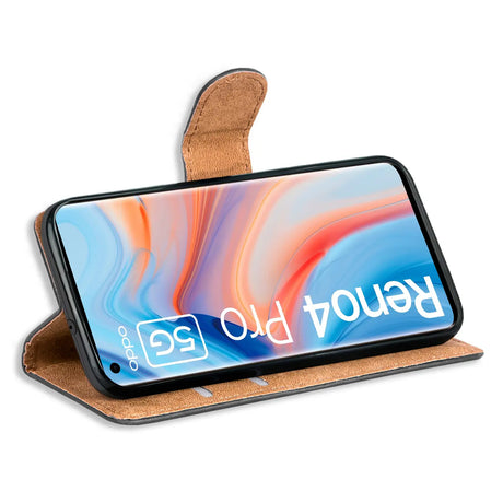 Oppo Reno 4 Pro Klapphülle in Schwarz mit Kartenfächern und Schutz