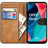 Oppo Reno 4 Klapphülle in Schwarz mit Kartenfächern und Schutz