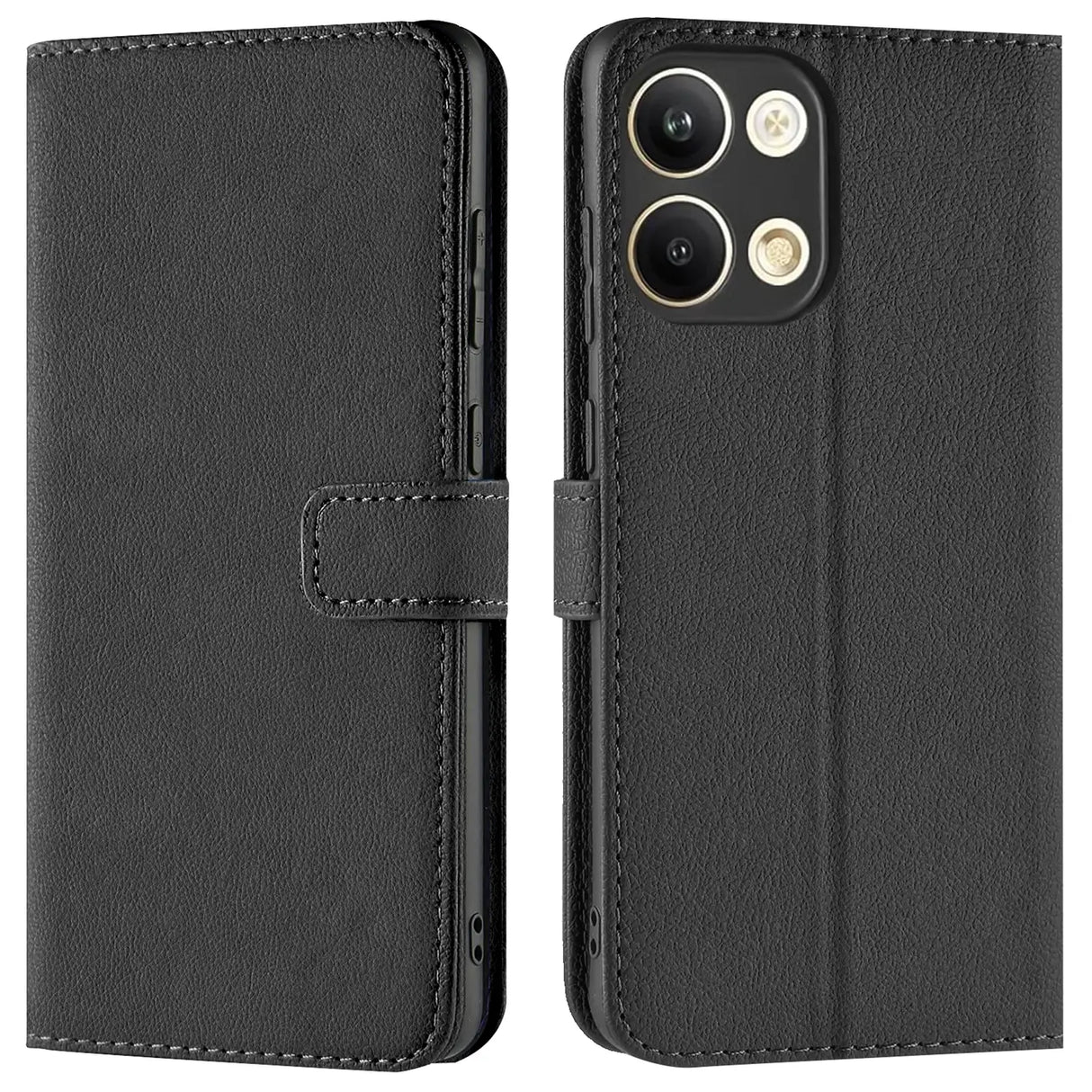 Oppo Reno 9 / 9 Pro Klapphülle in Schwarz mit Kartenfächern und Schutz