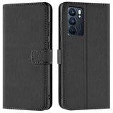 OPPO Reno 6 5G Klapphülle in Schwarz mit Kartenfächern und Schutz